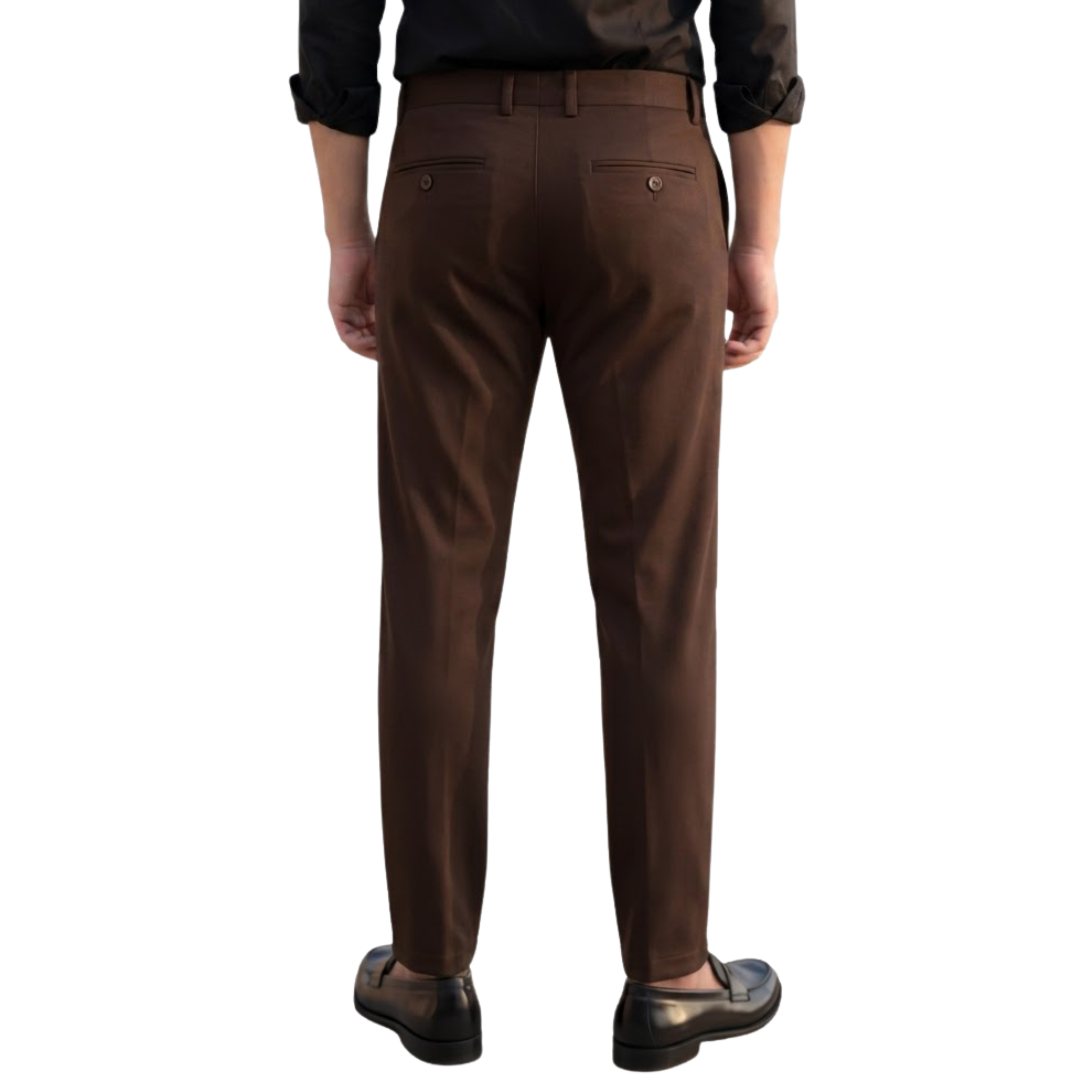 Cotton Jeans Pants - Dark Brown