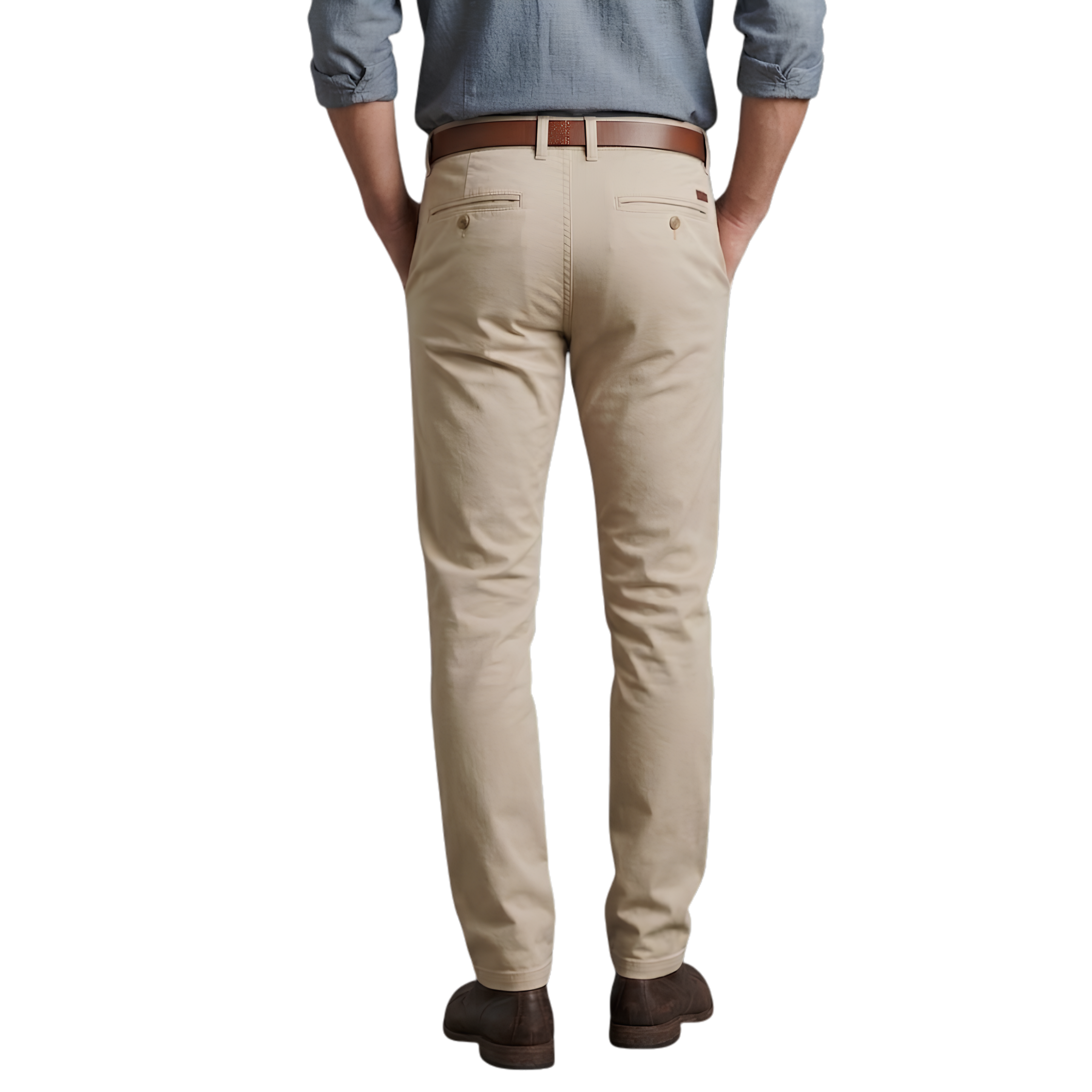 Cotton Jeans Pants - Beige