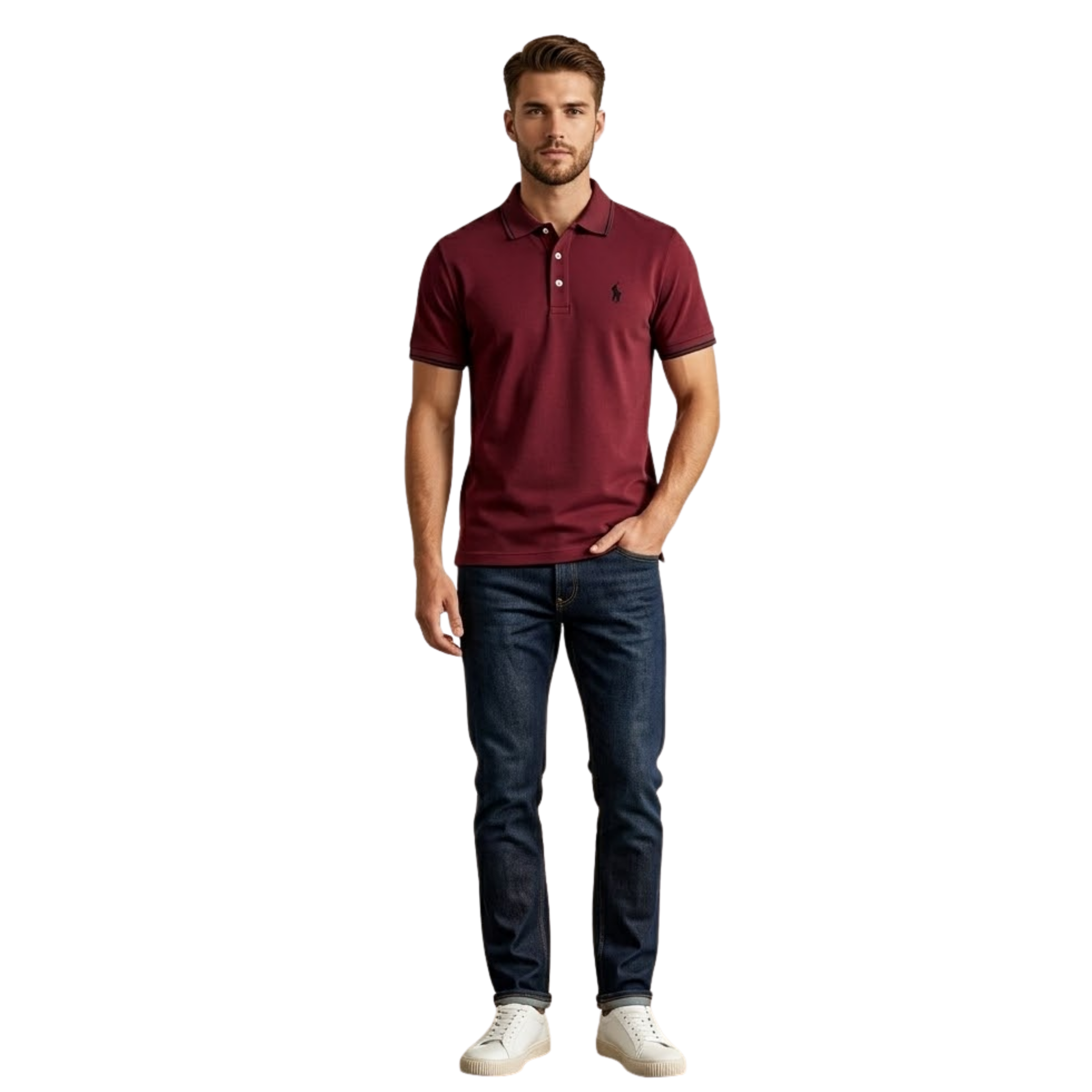 Basic Polo Shirt - Red Wine