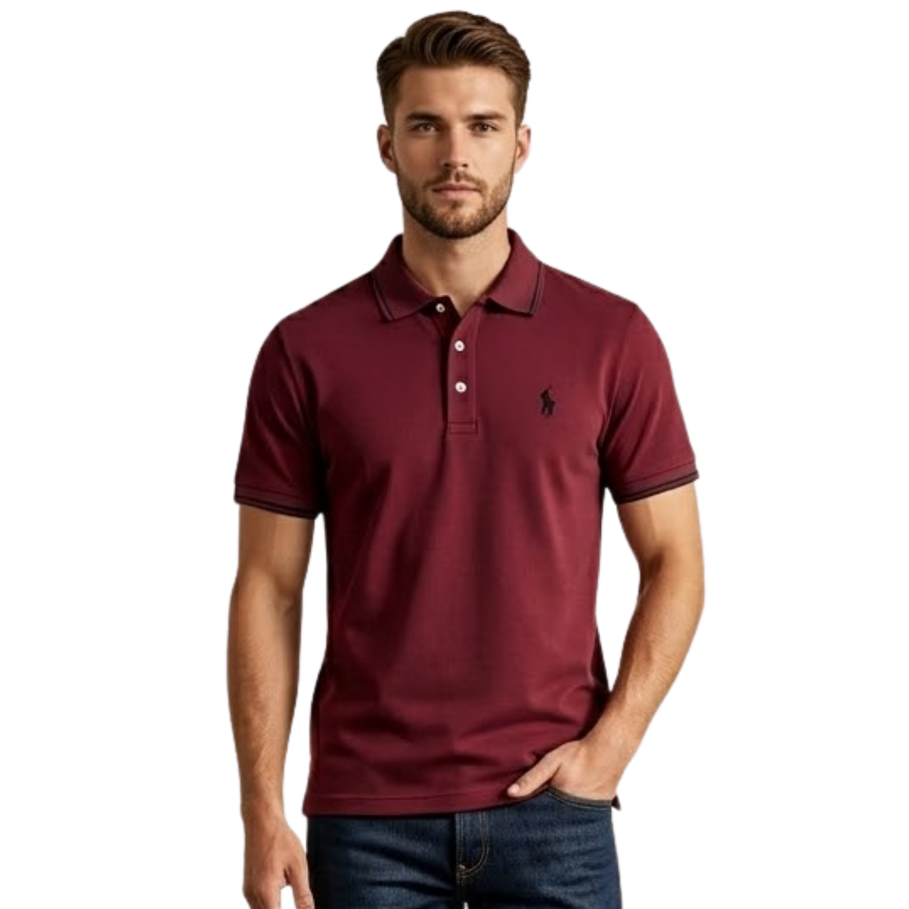 Basic Polo Shirt - Red Wine
