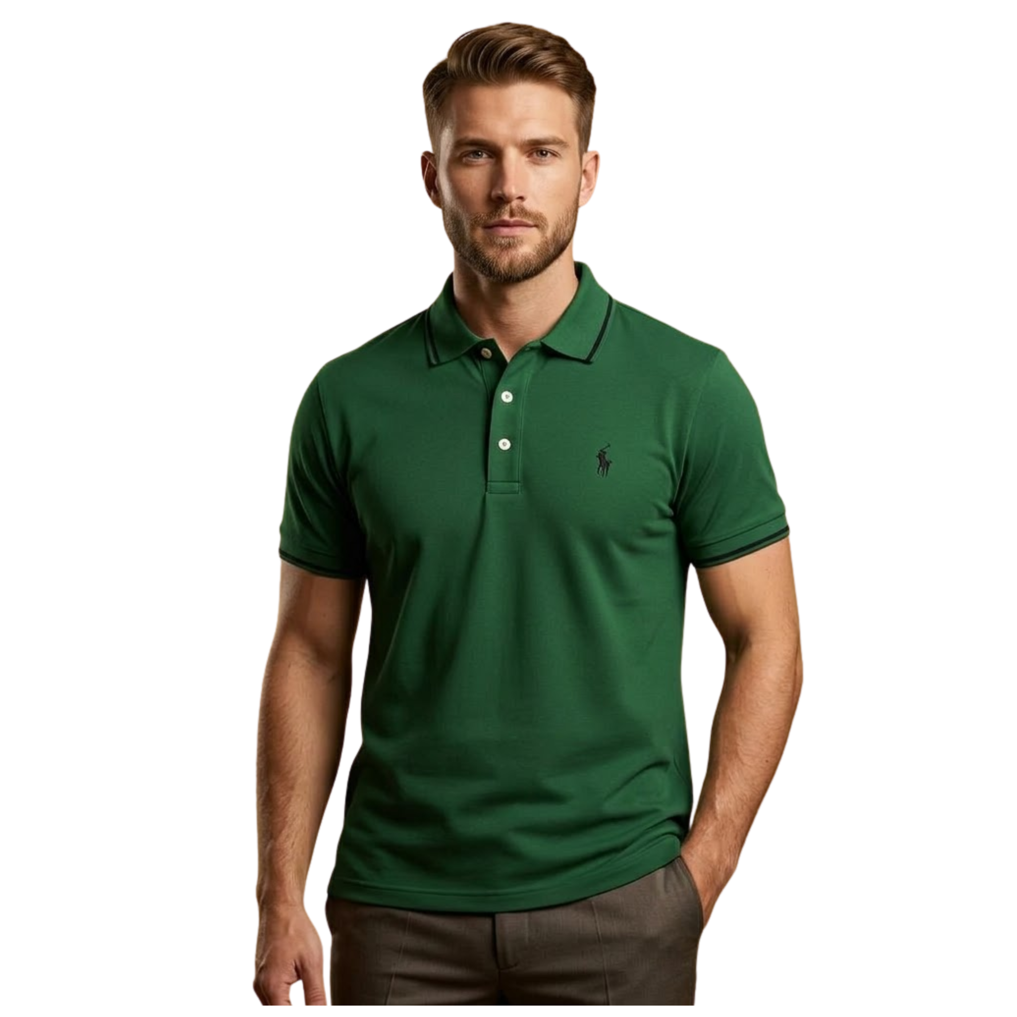 Basic Polo Shirt - Olive Green