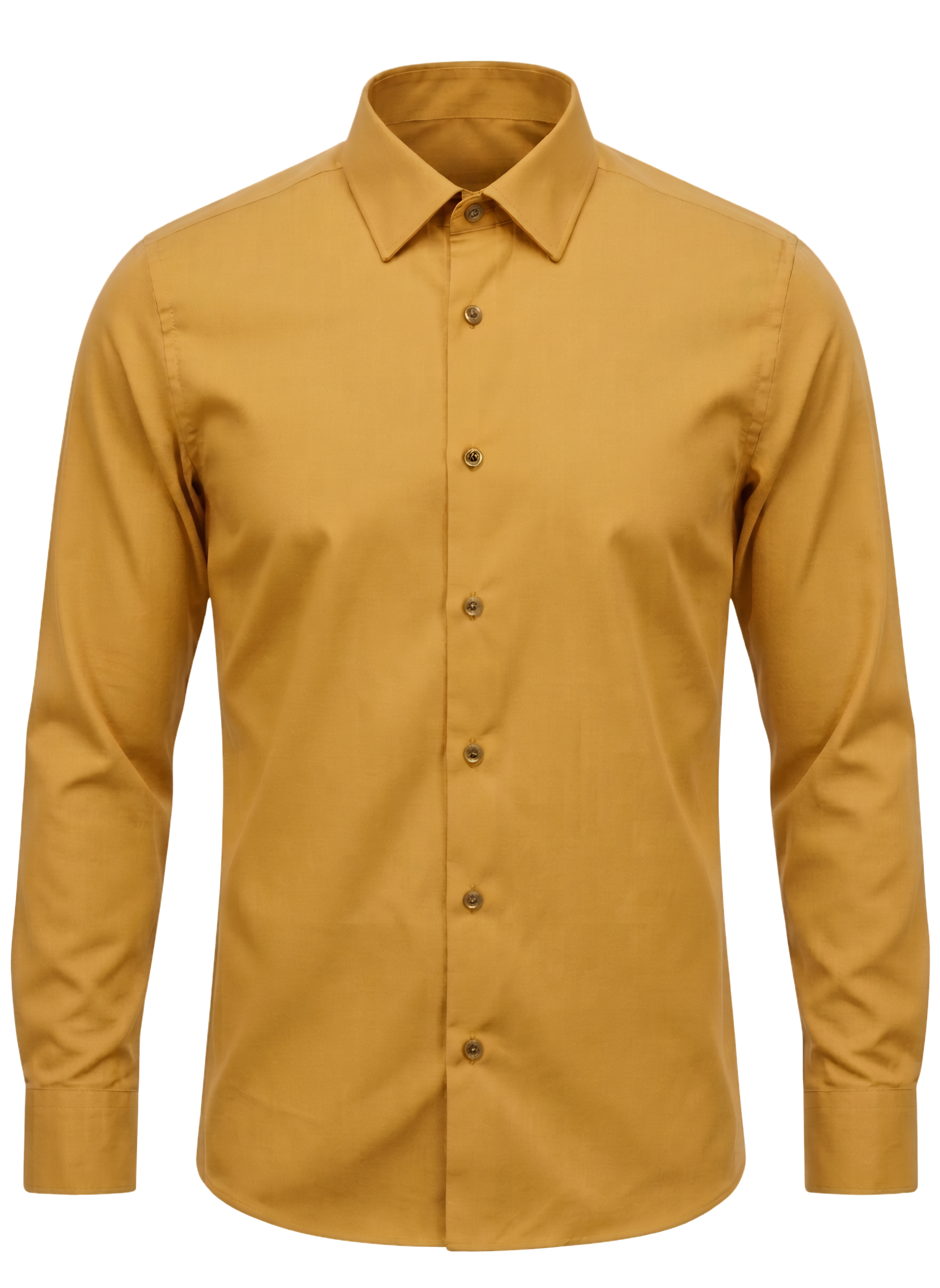 Plain Shirt | 100% Cotton Regular Fit - Mustard Yellow