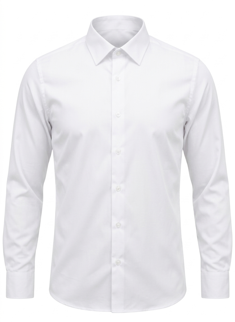 Plain Shirt | 100% Cotton Regular Fit - Pure White