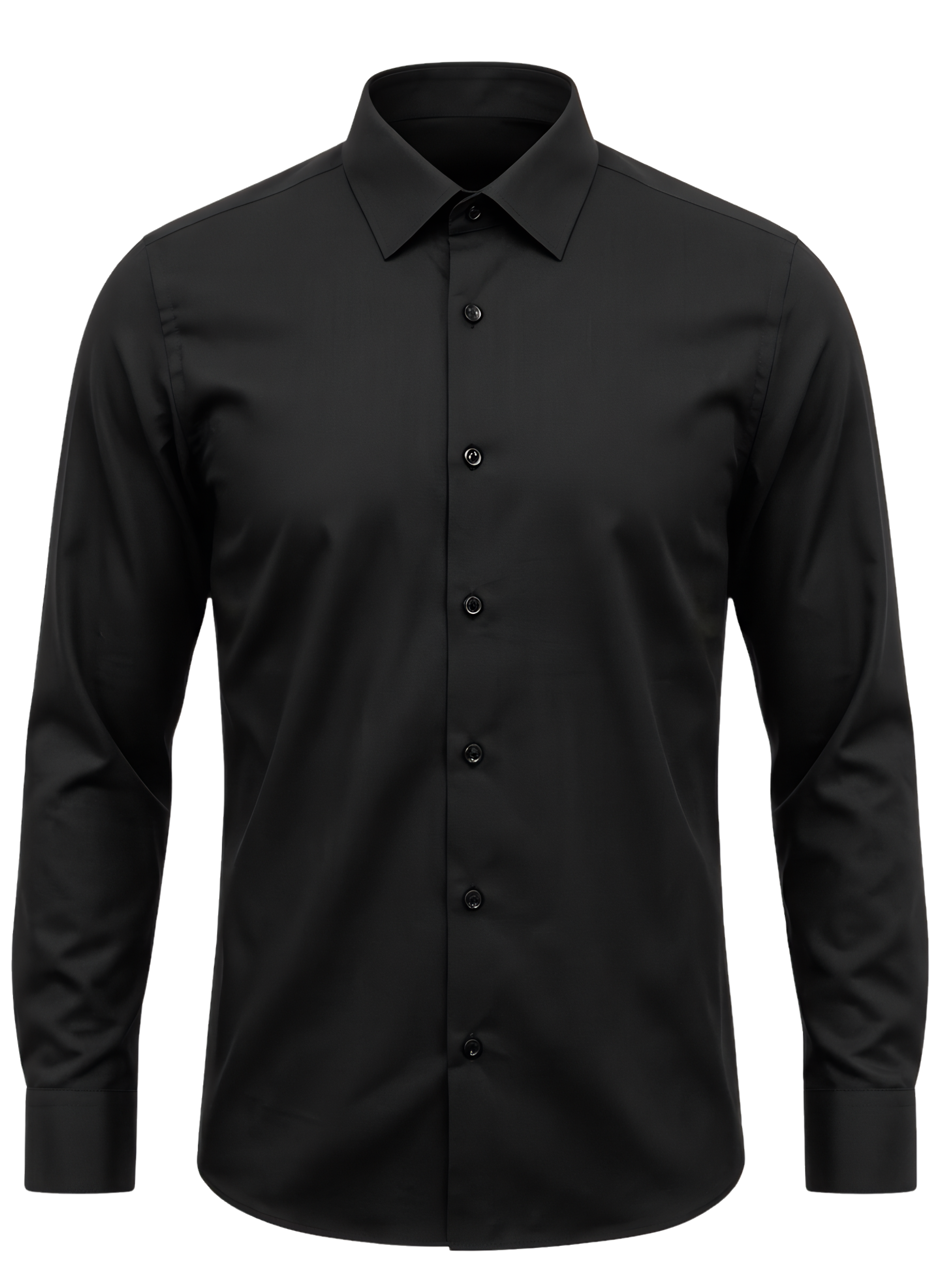 Plain Shirt | 100% Cotton Regular Fit - Jet Black