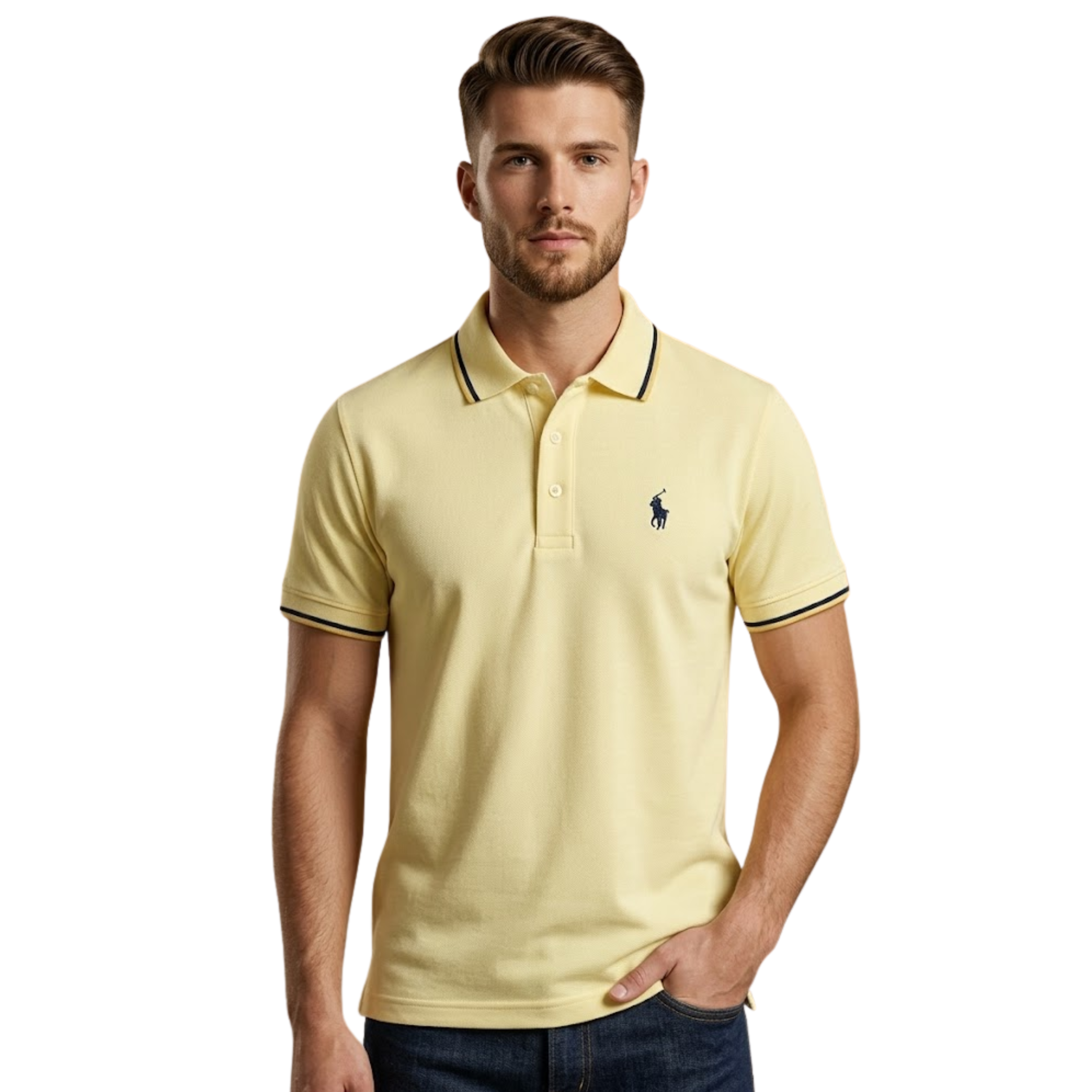 Basic Polo Shirt - lemon chiffon