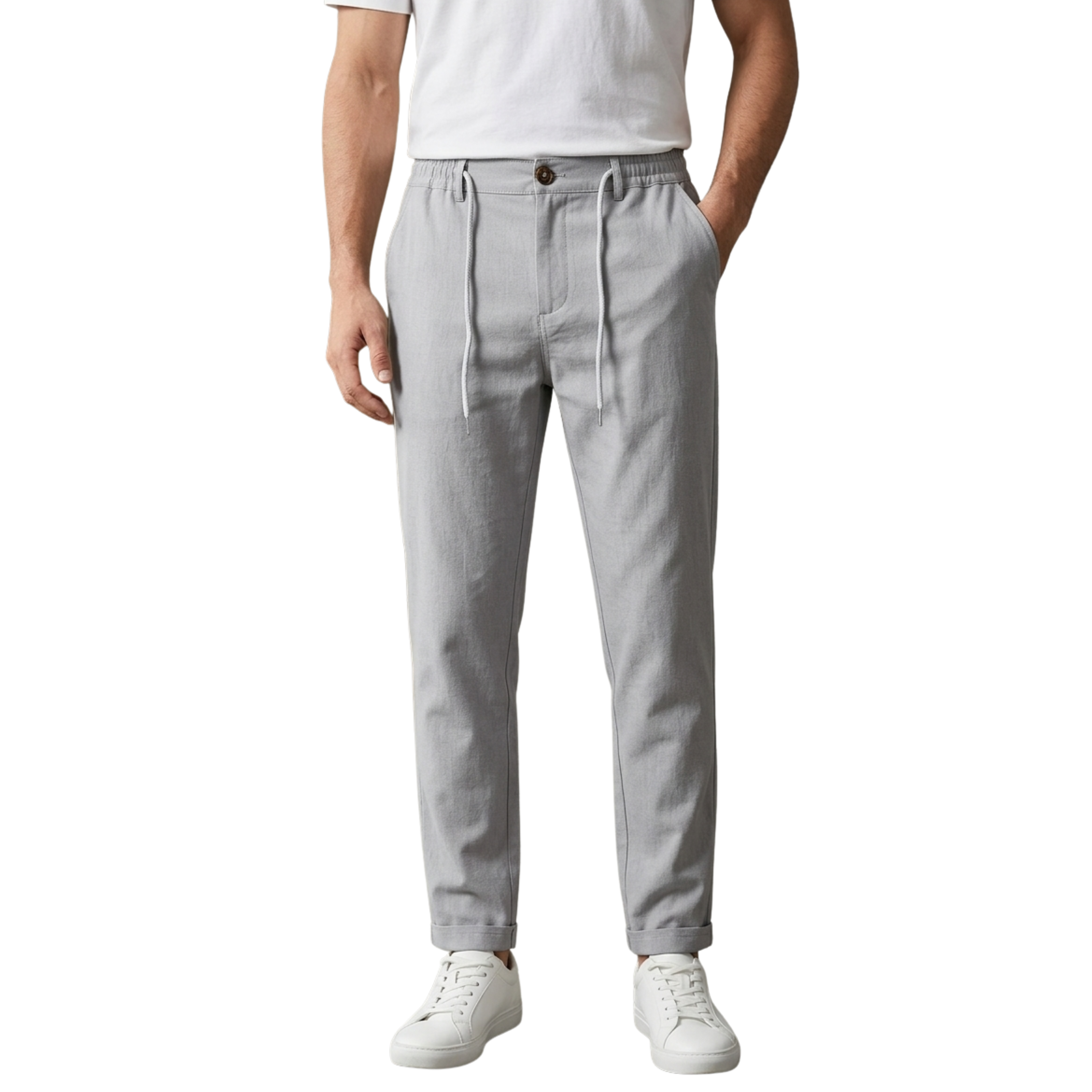 Linen Pants Silver Grey