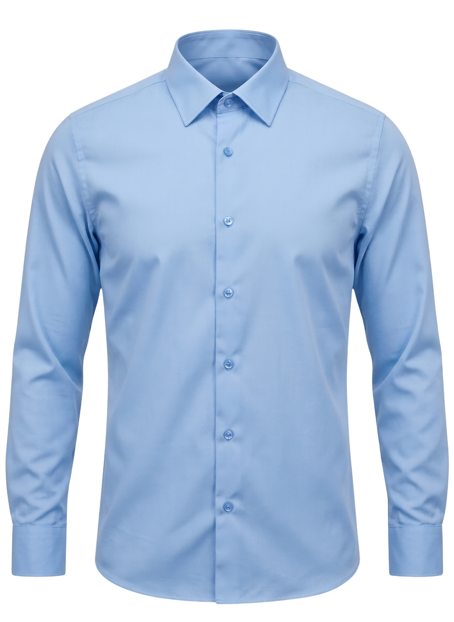 Plain Shirt | 100% Cotton Regular Fit - Light Blue