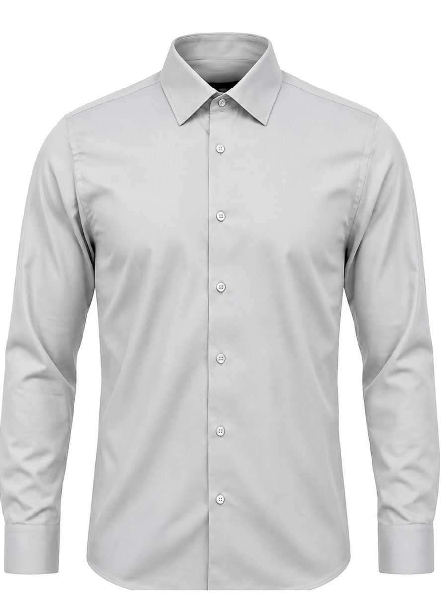 Plain Shirt | 100% Cotton Regular Fit - Grey