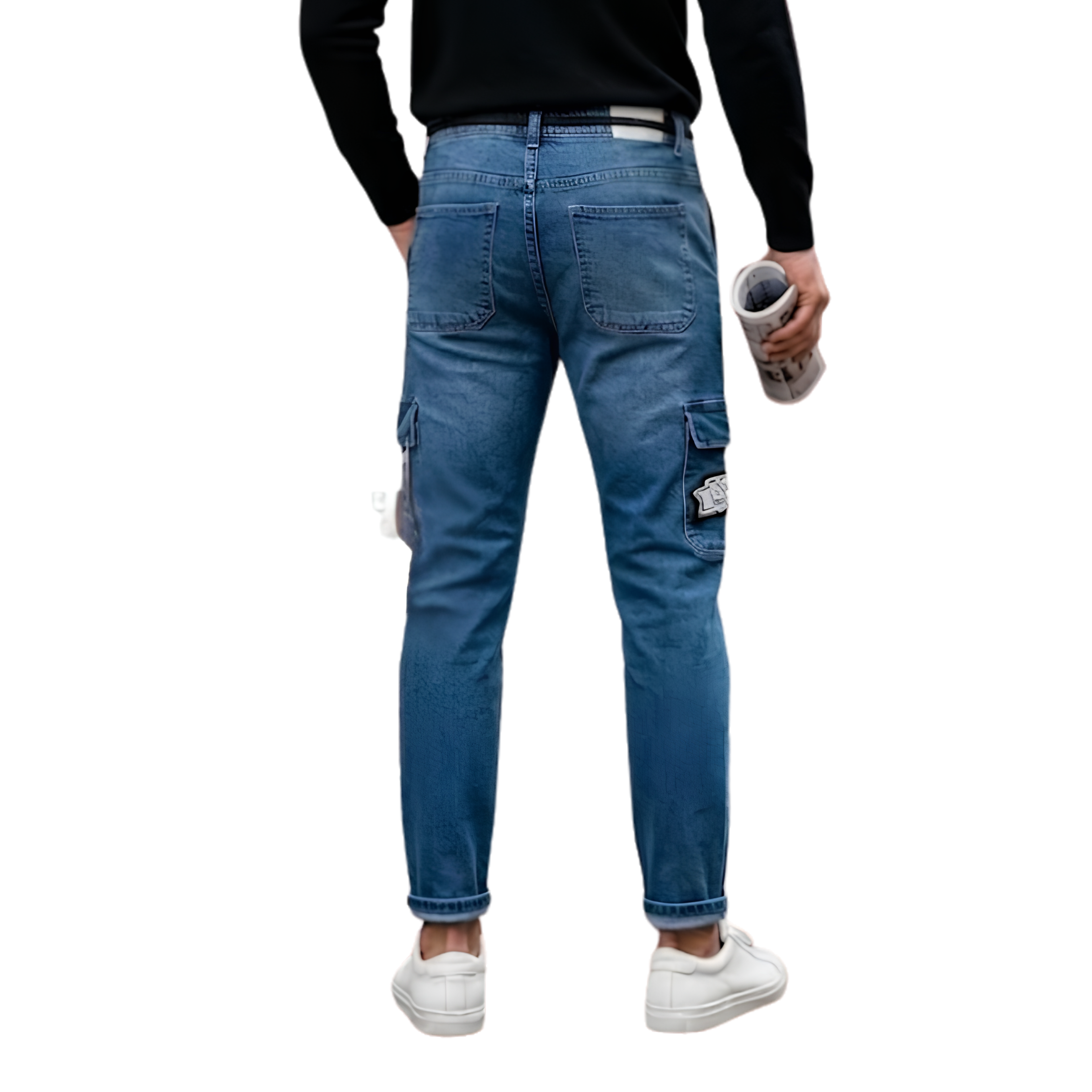 Beige Jeans - Dark Sky Blue