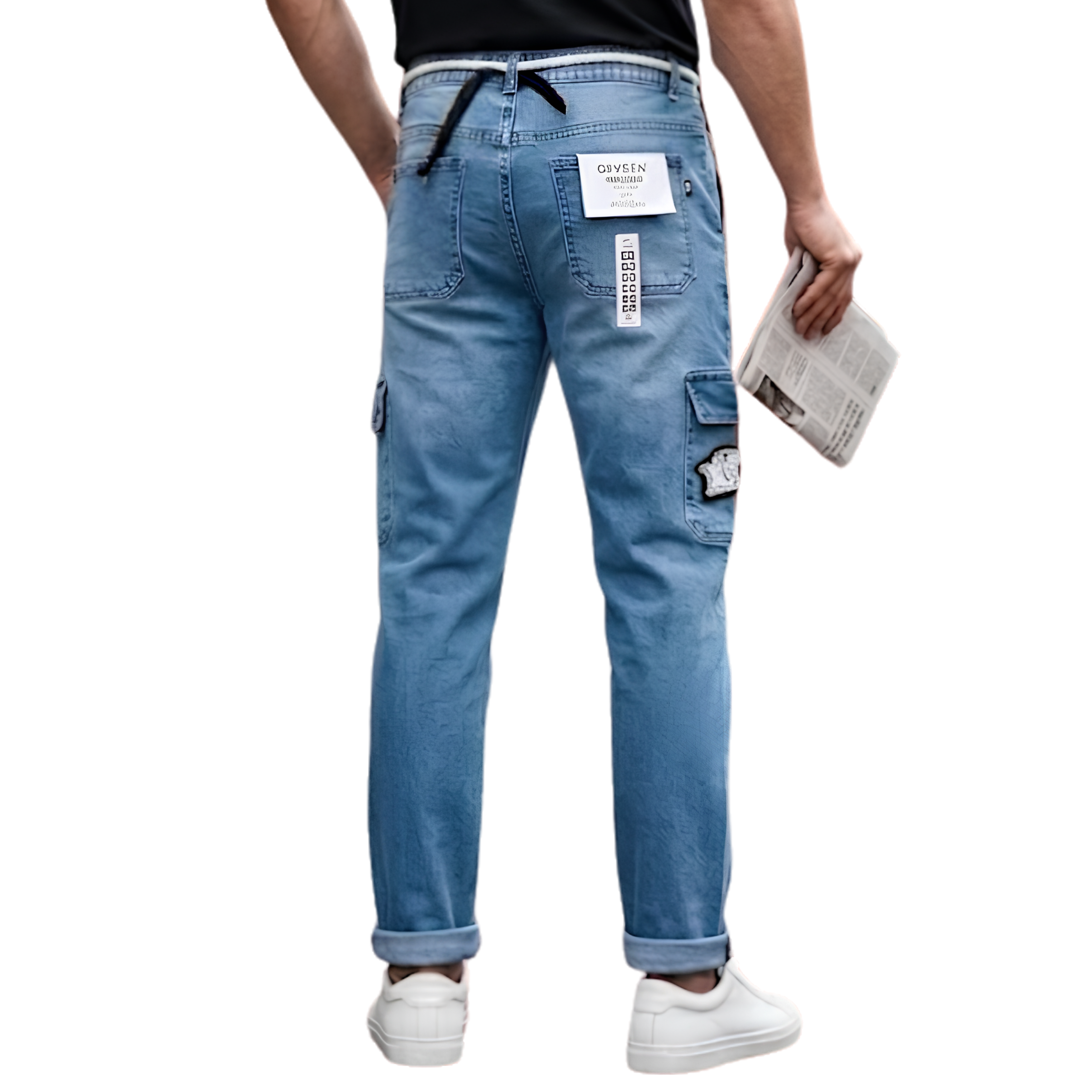 Beige Jeans - Sky Blue