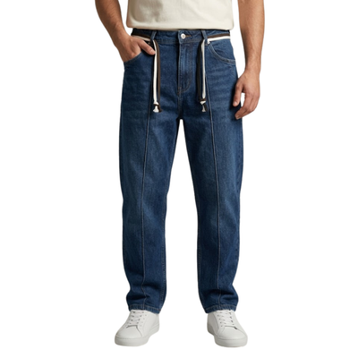 Baggy Jeans Pintuck - Navy Blue