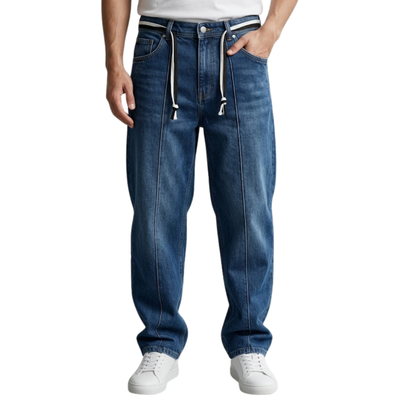Baggy Jeans Pintuck - Blue