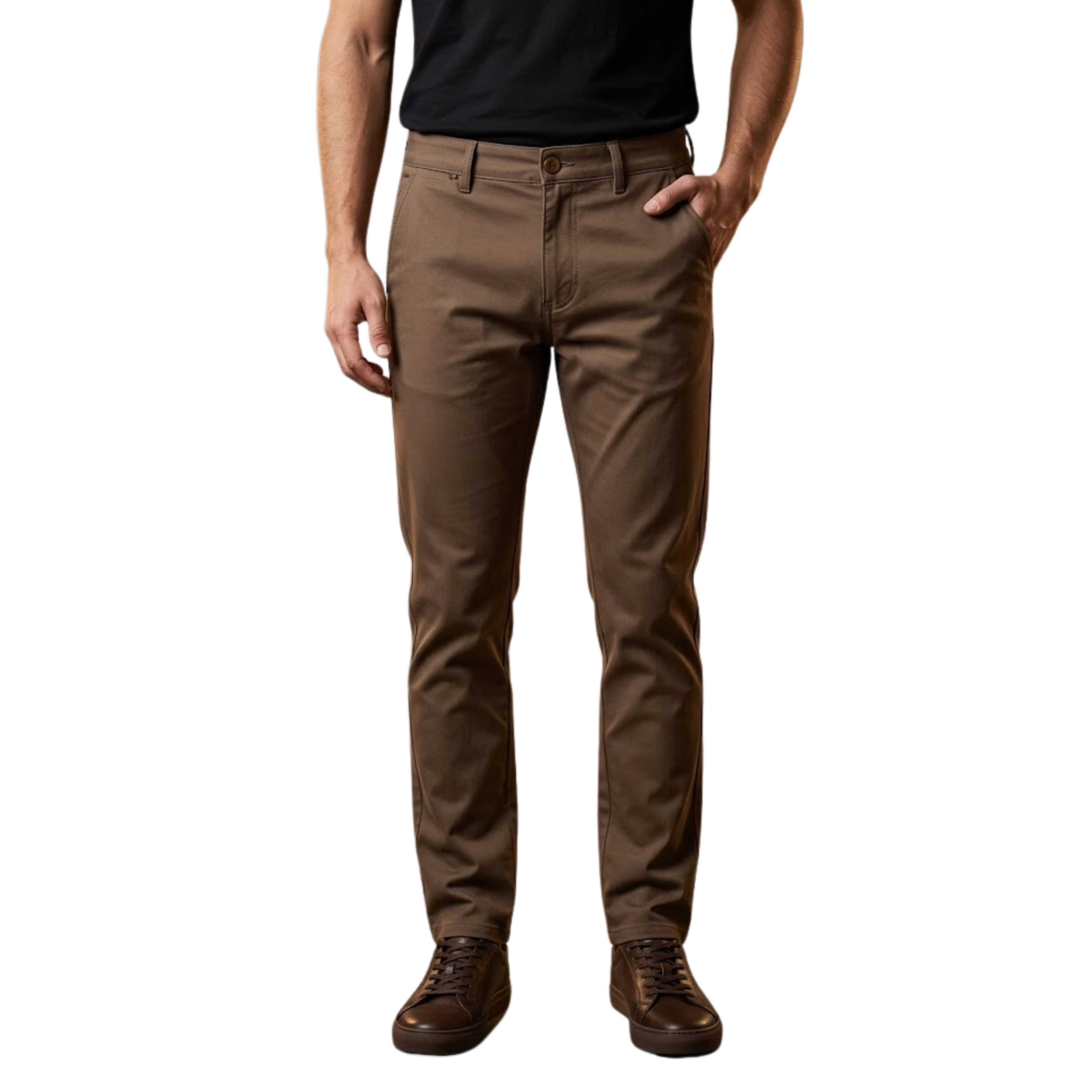 Premium Cotton Pants - Brown