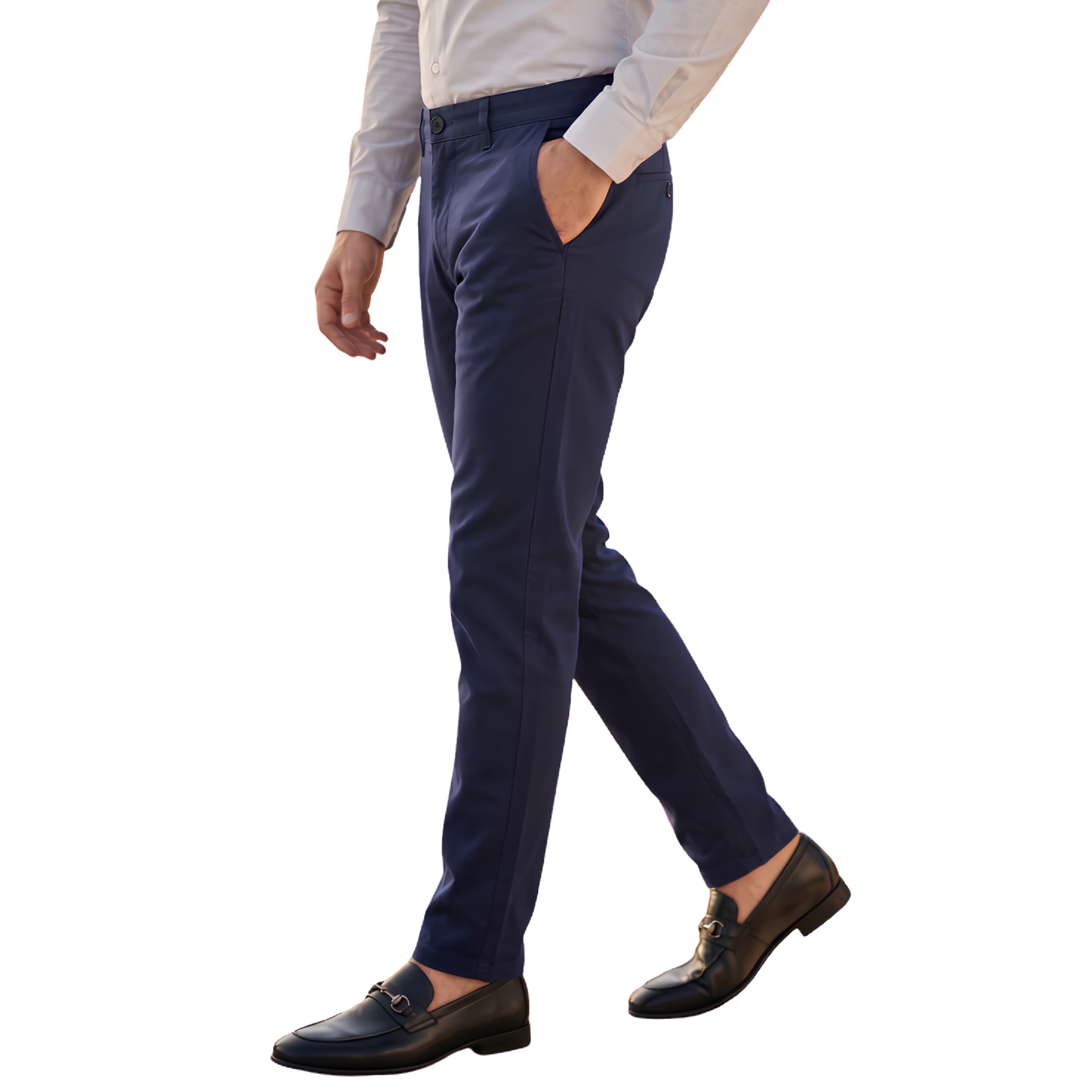 Cotton Jeans Pants - Navy Blue