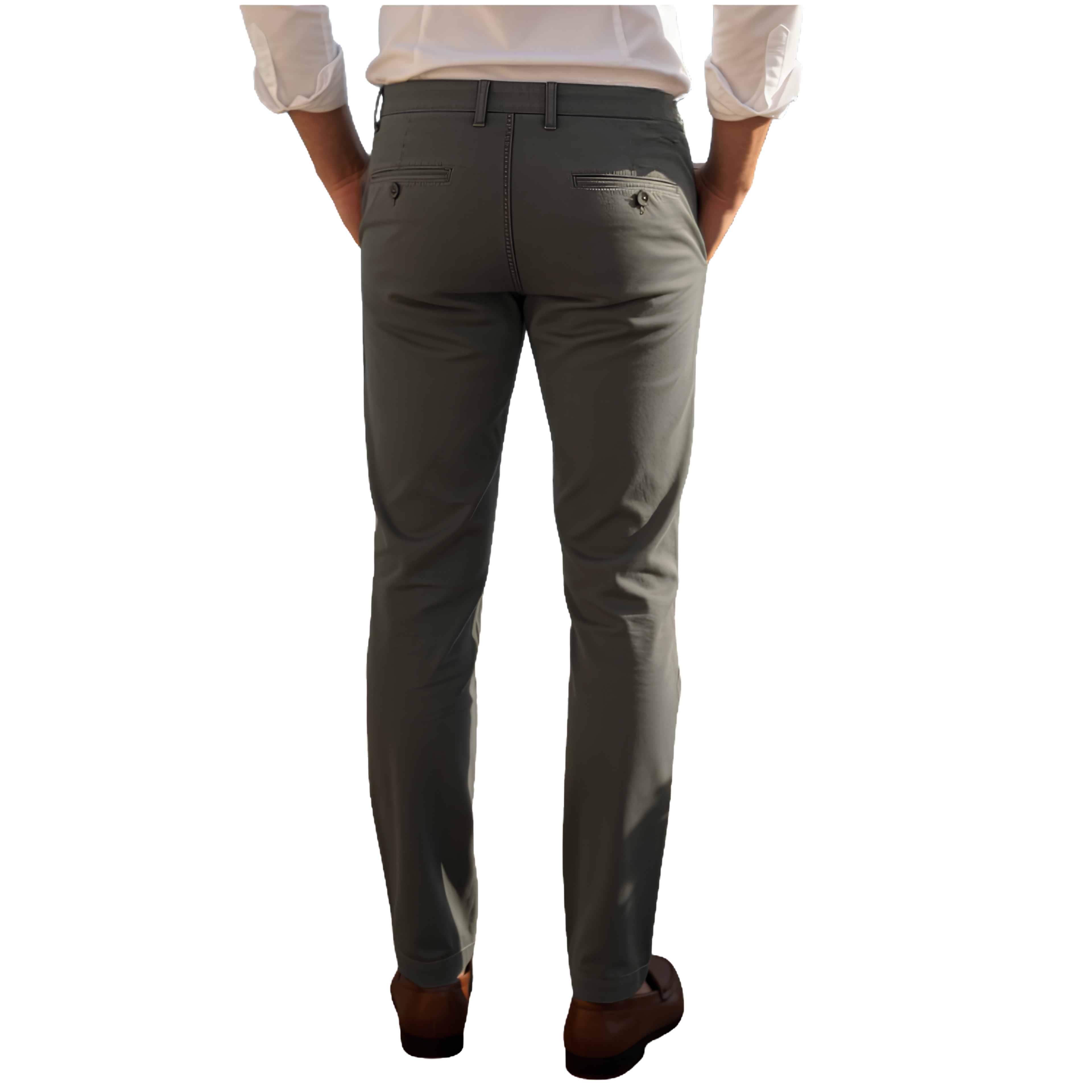 Cotton Jeans Pants - Light Grey