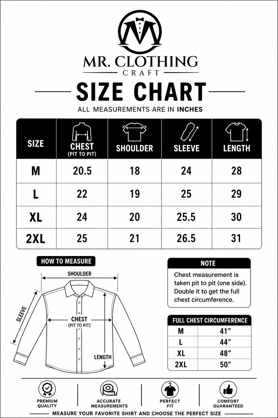 Check Shirts size chart