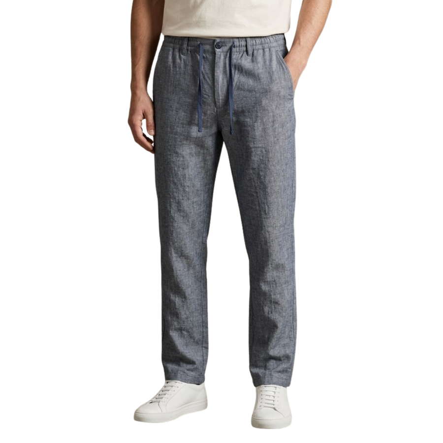 Linen Pants Grey Blue